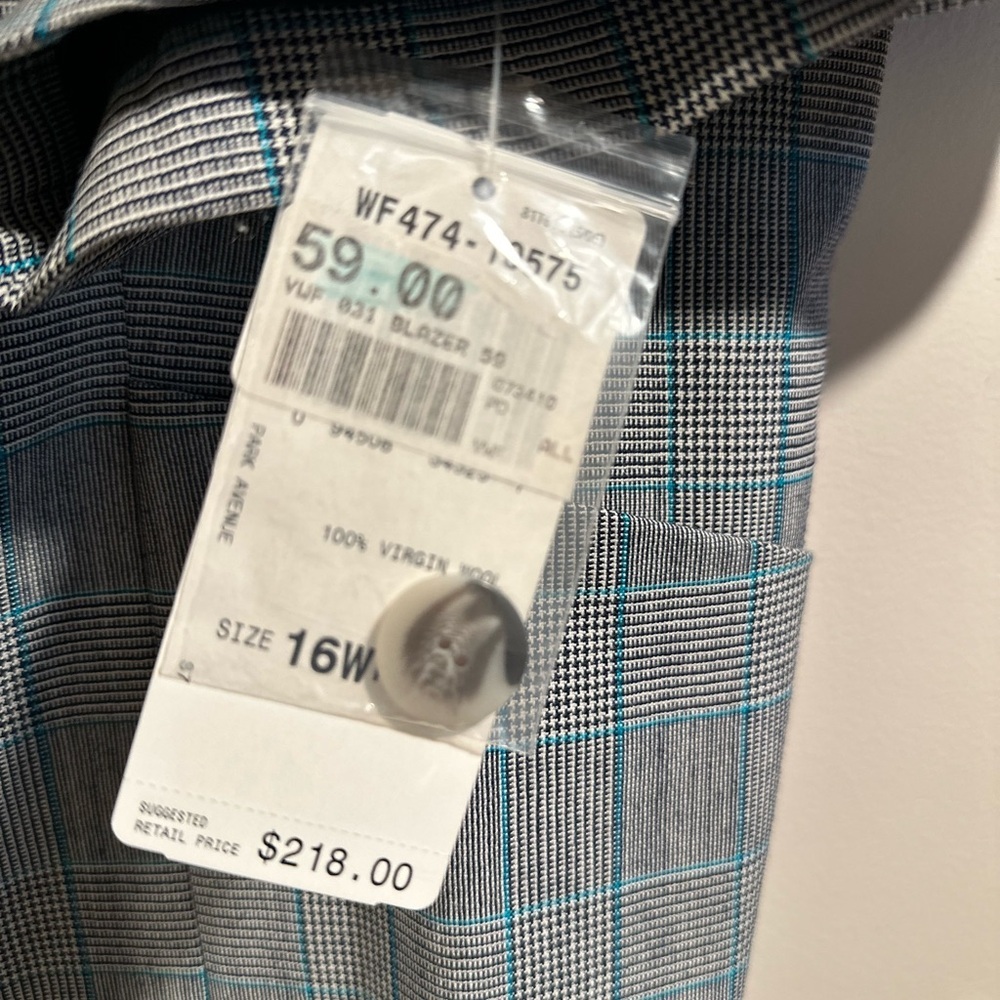 Pendleton Women's Gray Plaid Two Button Blazer 16… - image 11